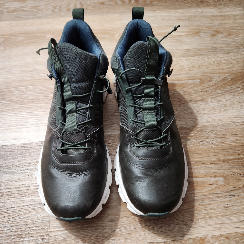 on waterproof hightop sneakers